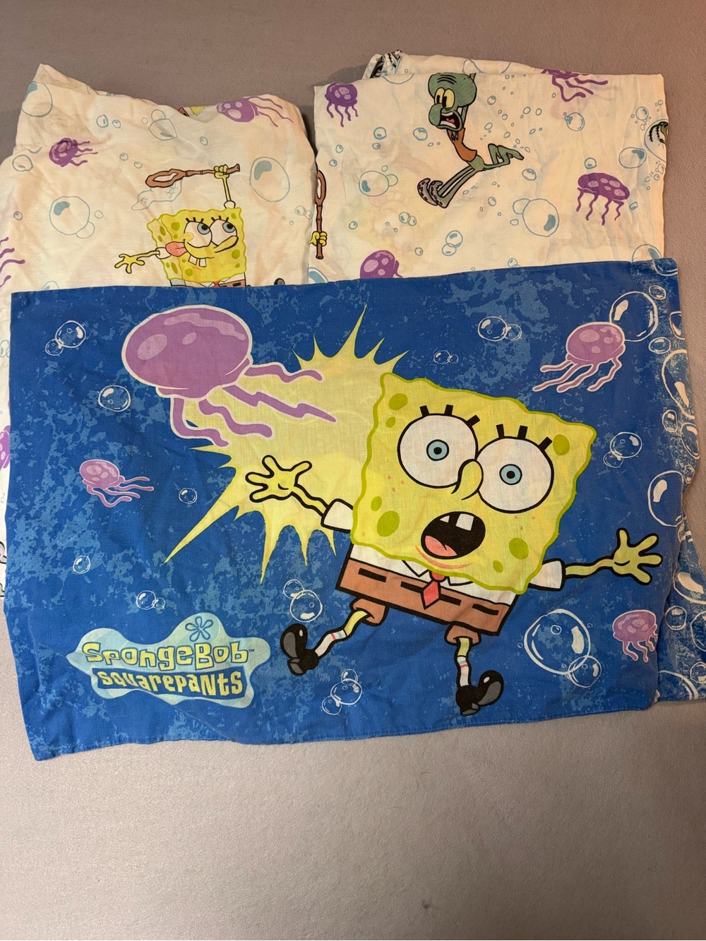 Vintage/Y2K 2002 4-Piece SpongeBob SquarePants Twin Bed Set by Nickelodeon